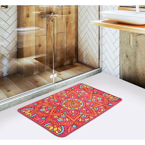 Rojo, 40*60 CM) Alfombra de baño Antideslizante, Alfombra de baño