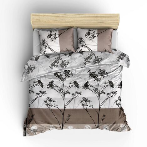 Juego De Cama 220x240 Cm + 2 Fundas De Almohada 63x63 Cm - Algodón Puro 57 Hilos - Cierre Con Botones