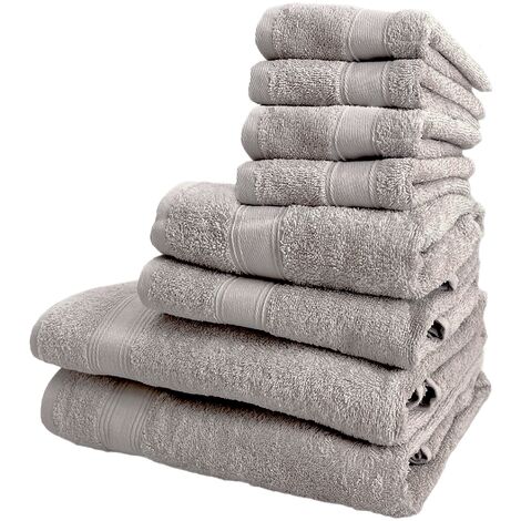 Pack de 2 toallas de baño grandes en algodón - Lila claro - HOME