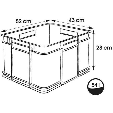 2x Caja de almacenaje Eurobox XL, Plástico ECO (PP), 43 x 35 x 24 cm, 28 l,  Azul