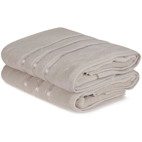 Juego de toallas de baño (2 piezas) marrón claro