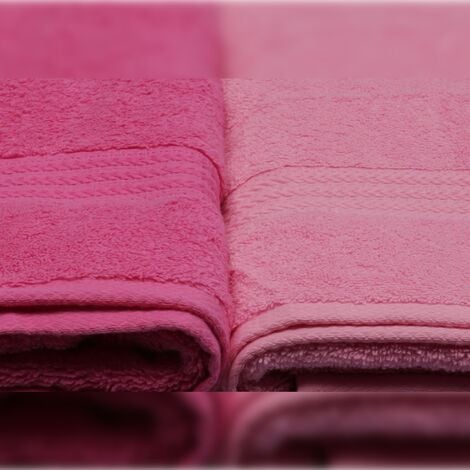 Juego de toallas de baño (4 piezas) rosa claro, rosa, rosa palo, fucsia