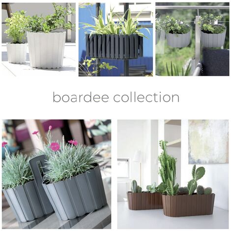 Jardinera para balcón BOARDEE HOOK 4,9L., dimensiones 38,3x21,2x13 cm, color Blanco