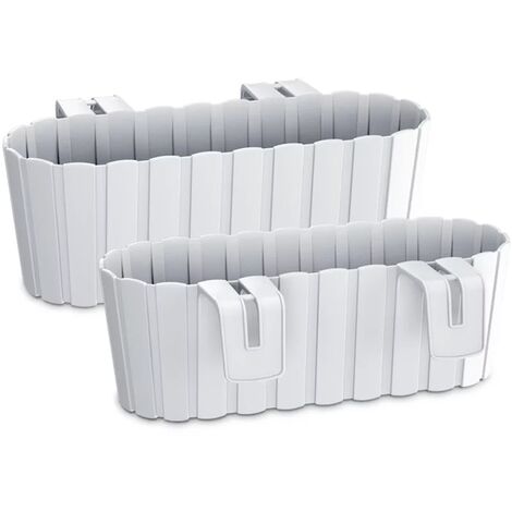 Jardinera para balcón BOARDEE HOOK 4,9L., dimensiones 38,3x21,2x13 cm, color Blanco