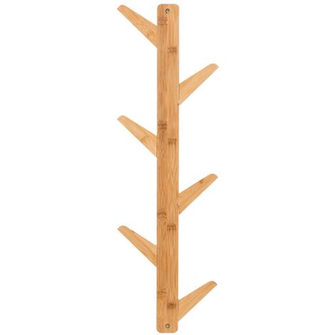 Percha de bambú bidireccional 6 cabezas