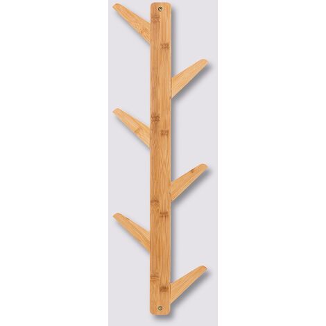 Percha de bambú bidireccional 6 cabezas