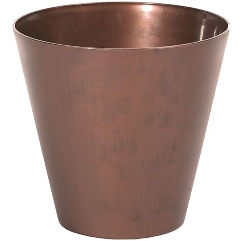 Vaso In Plastica Effetto Corten Rame Tubus 7L | 25x23 Cm Resistente Al Gelo | Per Giardino, Terrazzo E Interni