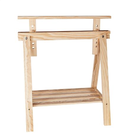 MUEBLEAR Caballete de altura regulable, sin barniz en madera de pino, natural 69x45x95 cm