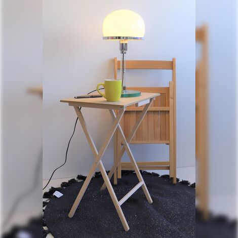 MUEBLEAR Mesa auxiliar rectangular, Madera de haya, natural 48x35x64 cm - Sin barniz