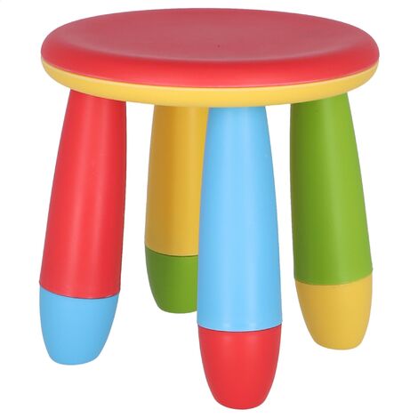 MUEBLEAR Taburete infantil redonda plástico 28x26 cm - Rojo