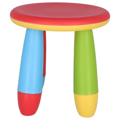 MUEBLEAR Taburete infantil redonda plástico 28x26 cm - Rojo