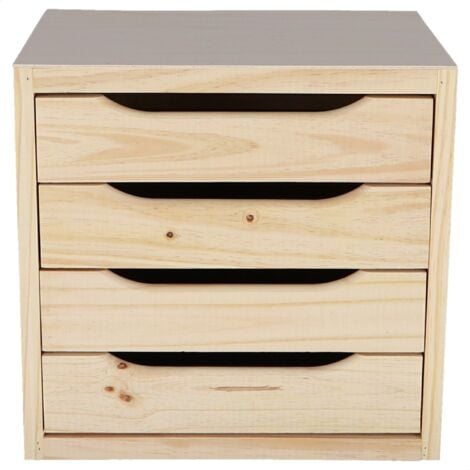 WELLHOME MOBILIARIO & DECORACIÓN Cajonera 4 cajones acabado SIN barniz