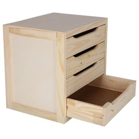 WELLHOME MOBILIARIO & DECORACIÓN Cajonera 4 cajones acabado SIN barniz