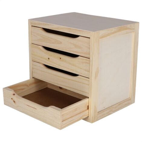 WELLHOME MOBILIARIO & DECORACIÓN Cajonera 4 cajones acabado SIN barniz
