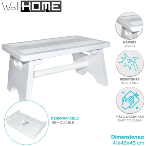 WELL HOME - Taburete multifunción 'Ara' desmontable Blanco