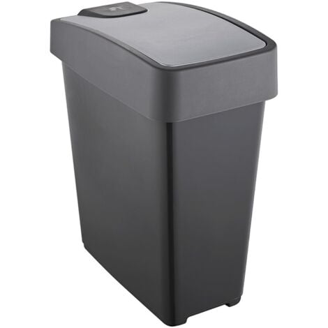 Cubo de la Basura Premium con Tapa Abatible, Tacto suave, 25 l, Magne, Gris grafito