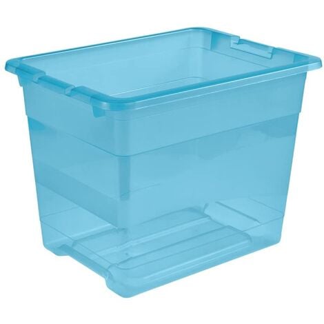 vidaXL Caja de almacenaje con tapa 4 uds tela azul celeste 32x32x32 cm –  Bechester