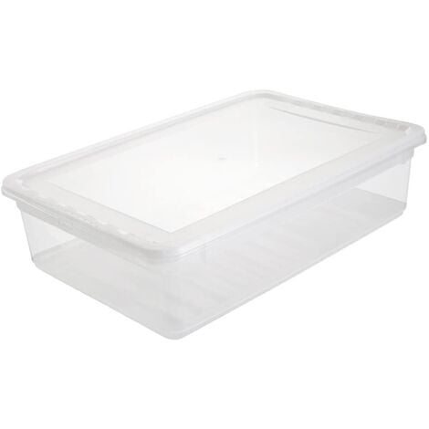 Cajas de almacenaje, Plástico, Natural Transparente, 39 x 26.5 x 10 cm