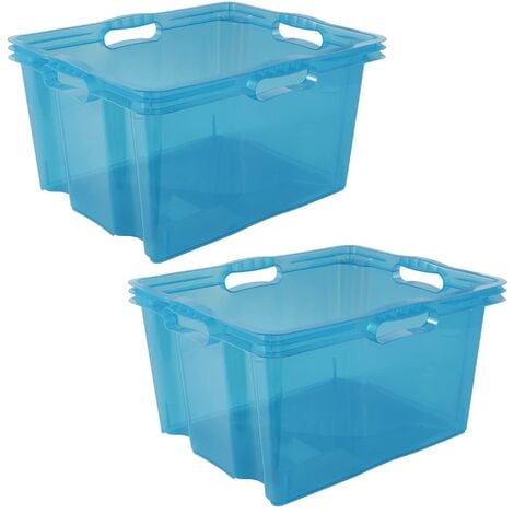 Really Useful - Caja de almacenamiento de plástico (19 litros, tapa XL,  transparente)