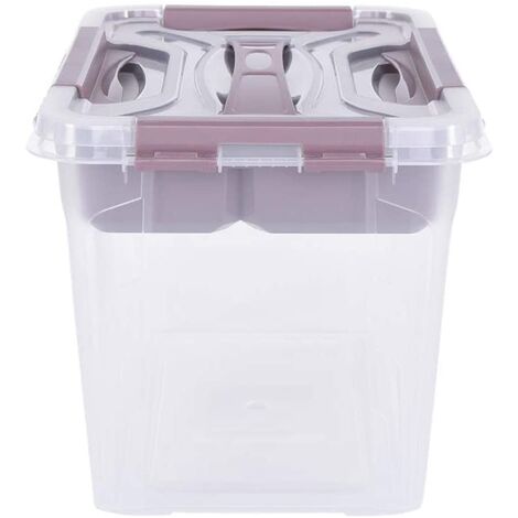 Caja de Almacenaje con Tapa Gris Plástico 19 L 28 x 22 x 39 cm (12