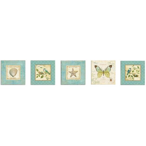 WellHome Pintura decorativa en MDF de 5 piezas. WELL HOME