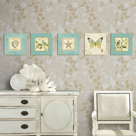 WellHome Pintura decorativa en MDF de 5 piezas. WELL HOME