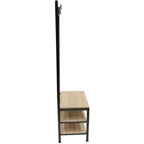 Perchero De Pie Blanco De Madera Con 8 Ganchos - H175 Cm - L 175