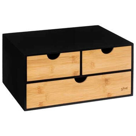 BESPORTBLE Cajón de almacenamiento de cajones pequeños, gabinete de  almacenamiento transparente negro, organizador de escritorio pequeño, caja  de