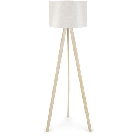 Lámpara De Pie Trípode Tanganica - Negro, Pantalla Beige PVC, 140 Cm, Casquillo E27 (hasta 60W)