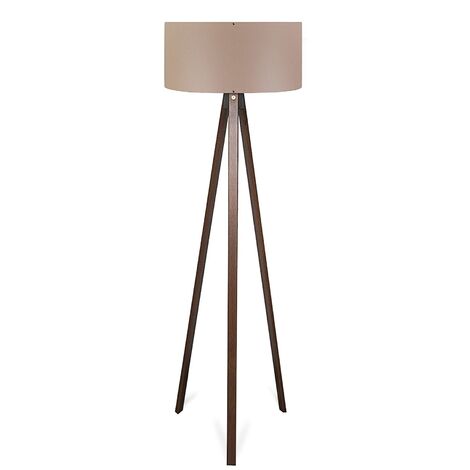 Lámpara De Pie Trípode Tanganica - Negro, Pantalla Beige PVC, 140 Cm, Casquillo E27 (hasta 60W)