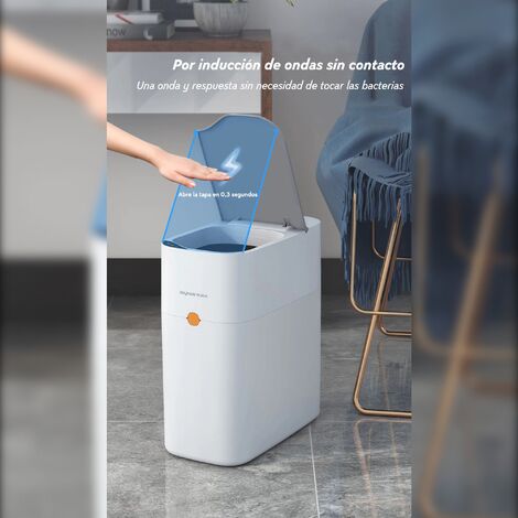 Bote de basura para cocina de 13 galones (50 litros) con tapa, sensor  automático, sin tocar, acero inoxidable, para baño, dormitorio, oficina en  casa