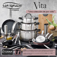 Vita Set de sartenes 20/24/28 + grill 28 cms. Aluminio forjado, inducción - Negro