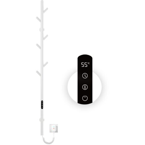 Sèche-Serviette électrique,Seche serviette salle de bain,Adiateur sèche-serviettes intelligent Noir à température constante,Porte-serviettes électrique mural,Avec 6 crochets,Sèche-serviettes électriqu (1/5)