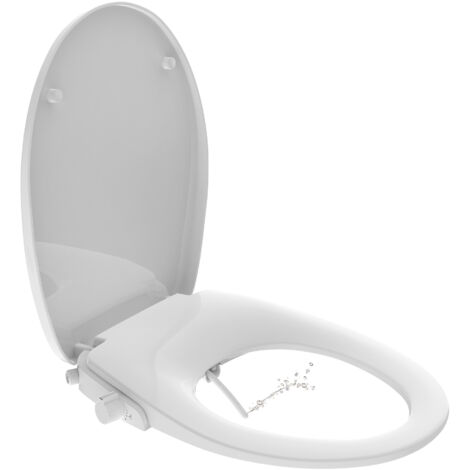Abattant WC japonais lavant en polypropylène – Douchette intégrée – Débit d'eau ajustable – Fixations anti-mouvement stables – 9800BIDU000 – Bemis