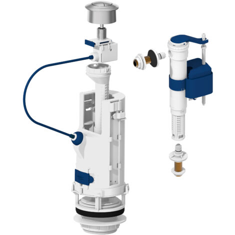 Mécanisme de chasse d'eau à câble DUAL 6L – Robinet flotteur silencieux 8 dB – Économie d'eau 3/6L – 702316 – Bemis (1/5)