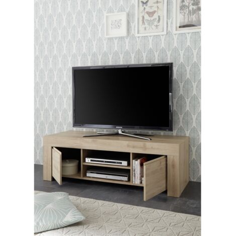 Mueble Para TV Con 2 Puertas Colecci n ZEFIR Color Roble Claro Ideal 