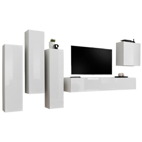 Conjunto de muebles de salón diseño colección SWITCH III. Color blanco brillante. (1/2)