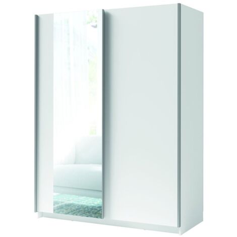 Armario GOZU 2 puertas correderas con espejo - Color Blanco - 150 x 198 x 62 cm (1/3)