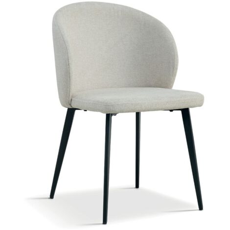 Silla tapizada en tela para comedor color beige. Colección HARDIN (1/5)
