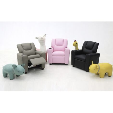 Mini sillón relax ITCHI reclinable manualmente material PU color rosa.