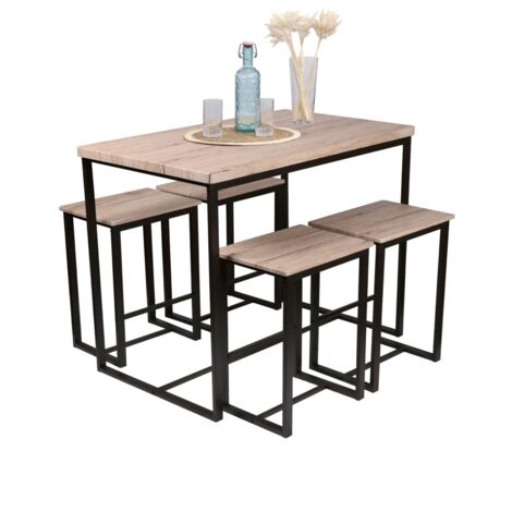 Set bancone bar pieghevole e 2 sgabelli con portavini e portacalici