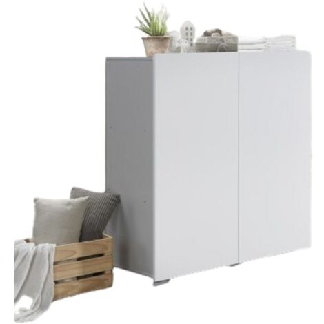 Armadio a due ante TINY – 100x120 cm – Colore bianco – Design moderno (1/4)