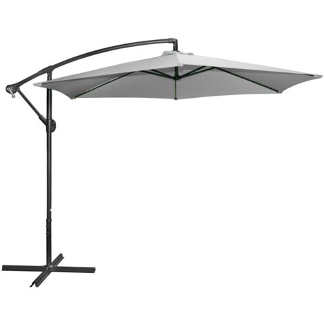 Ombrellone Da Giardino NATALUNA 3x3 Metri Grigio - Con Palo Centrale, Per Terrazza E Spiaggia