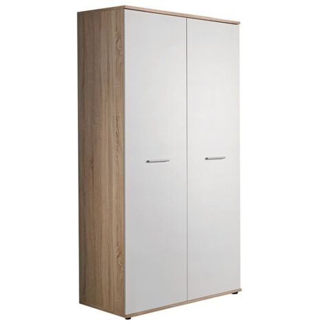 Armadio per cameretta design color rovere e bianco con 2 porte a battente collezione DENVER. (1/4)