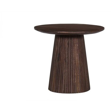 Tavolino Orientale Rakim In Legno Mango - Intagliato A Mano, Diametro 50cm, Stile Marocchino Boho - Foto 5