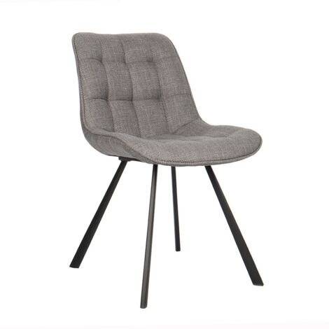 Sedia PALMA - Tessuto grigio chiaro - L51 x H80 x P61 cm - Eleganza e confort (1/5)