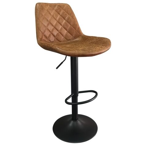 LOKKHAN Sgabello Da Bar Steampunk Regolabile In Altezza (45-55cm) – Stile Industriale Vintage, Sedile In PU Ciliegia, Base In Acciaio Rame, Girevole - 5