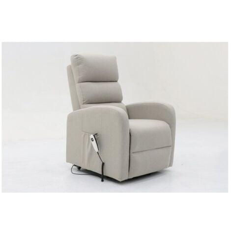 Poltrona Relax Elettrica EVERGREENWEB Con Poggiapiedi - Tessuto Grigio, 150 Kg