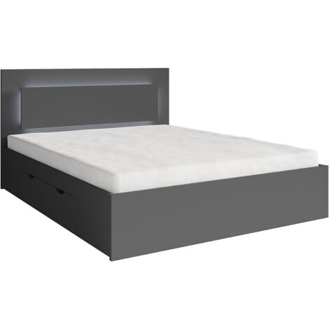 Letto NOFI con doghe 180 x 200 cm con 2 cassetti contenitore - grigio grafite (1/3)