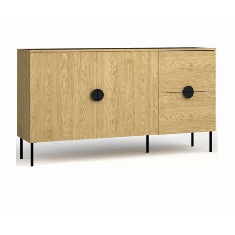 Piccolo Buffet 2 Porte e 2 Cassetti - Colore Rovere - Collezione MONDO (1/3)
